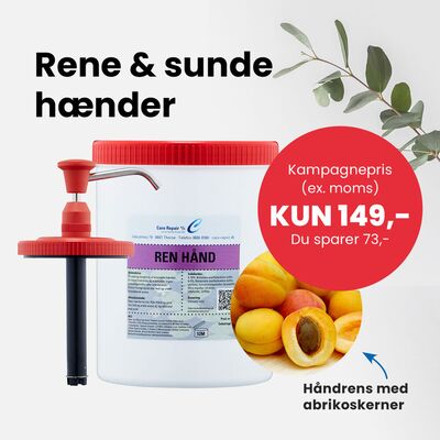 Kampagne: Rene & sunde hænder
1 x håndrens 1 l
1 x pumpe