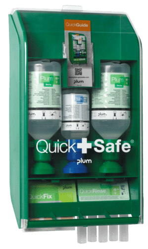 Quick Safe Basic Plum - Væghængt førstehjælpsstation med øjenskyl og plaster