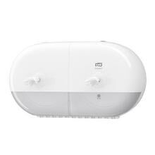Dispenser Tork toiletpapir SmartOne T9 twin hvid plast