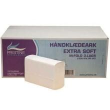 Håndklædeark Pristine 3-lag hvid nyfiber M-fold 20.3x32x8cm