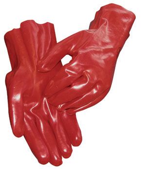 Rød PVC Handske 27 cm (60 par)